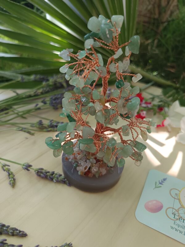 Arbre du Bonheur Aventurine Verte sur Agate 14cm – Image 2