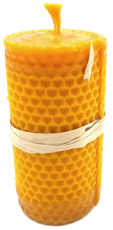 Bougie Cire d'Abeille Naturelle Ambiance Chaleureuse et Écologique 10x5cm