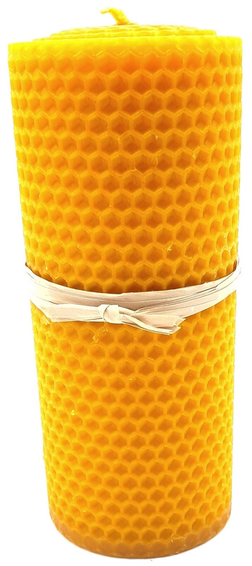 Bougie Cire d'Abeille Naturelle Ambiance Chaleureuse et Écologique 15x6 cm
