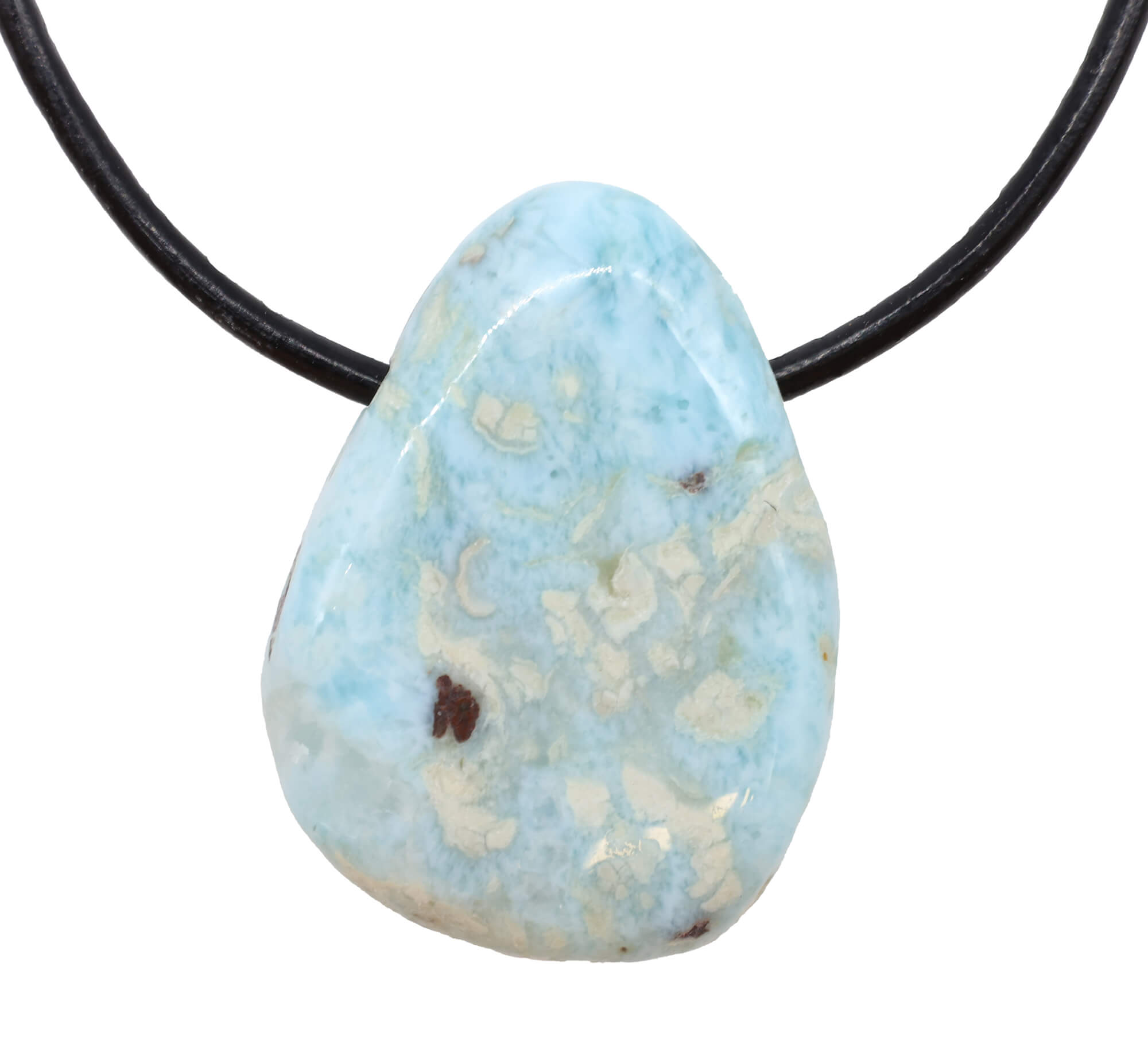 Larimar Percé – Pierre Naturelle de Sérénité 'AB' roulé 3cm