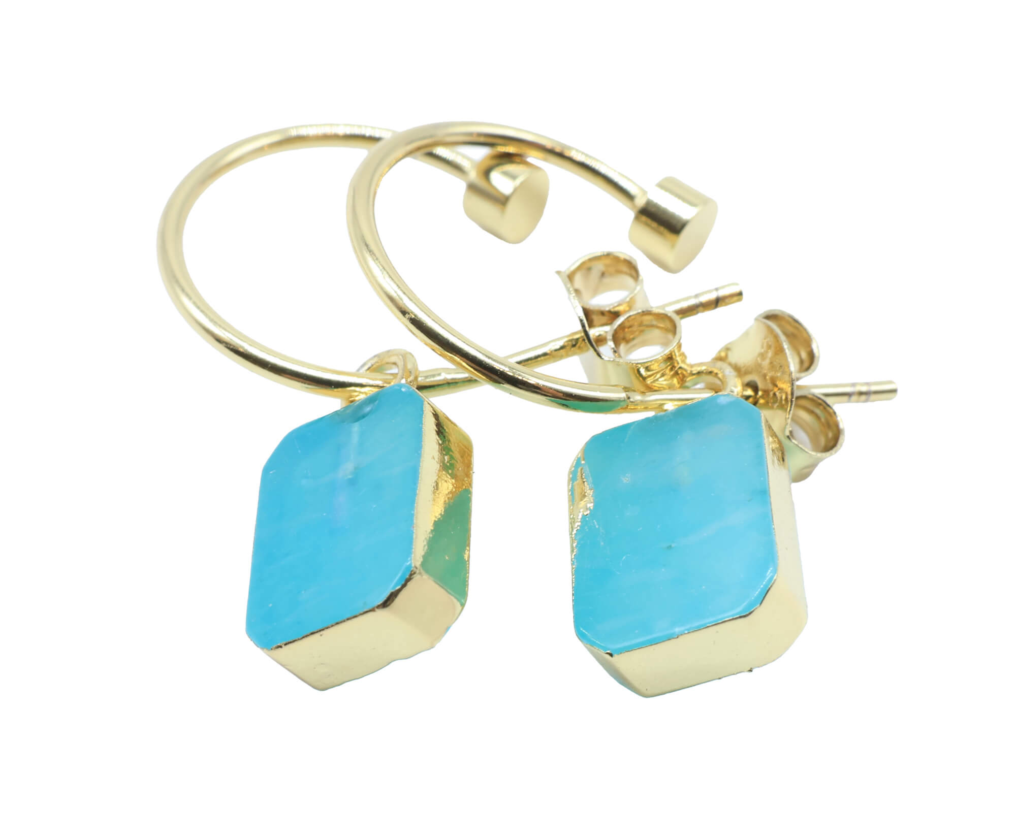 Boucles d'oreilles Argent 925 'Arche Doré' - Amazonite