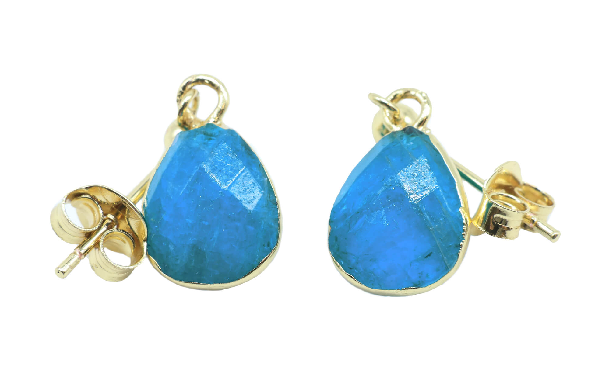 Boucles d'oreilles Argent 925 'Ondée Dorée' - Apatite
