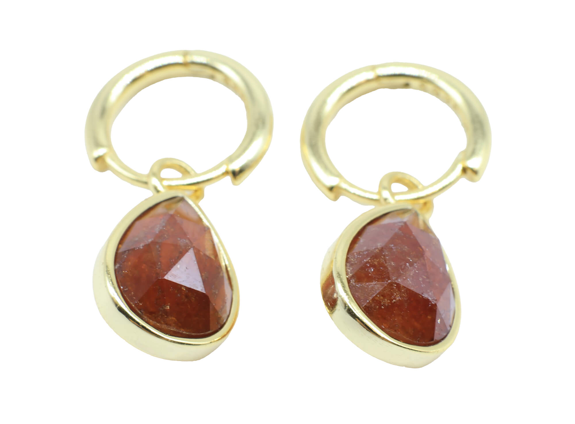 Boucles d'oreilles Argent 925 'Halo Minéral' - Grenat