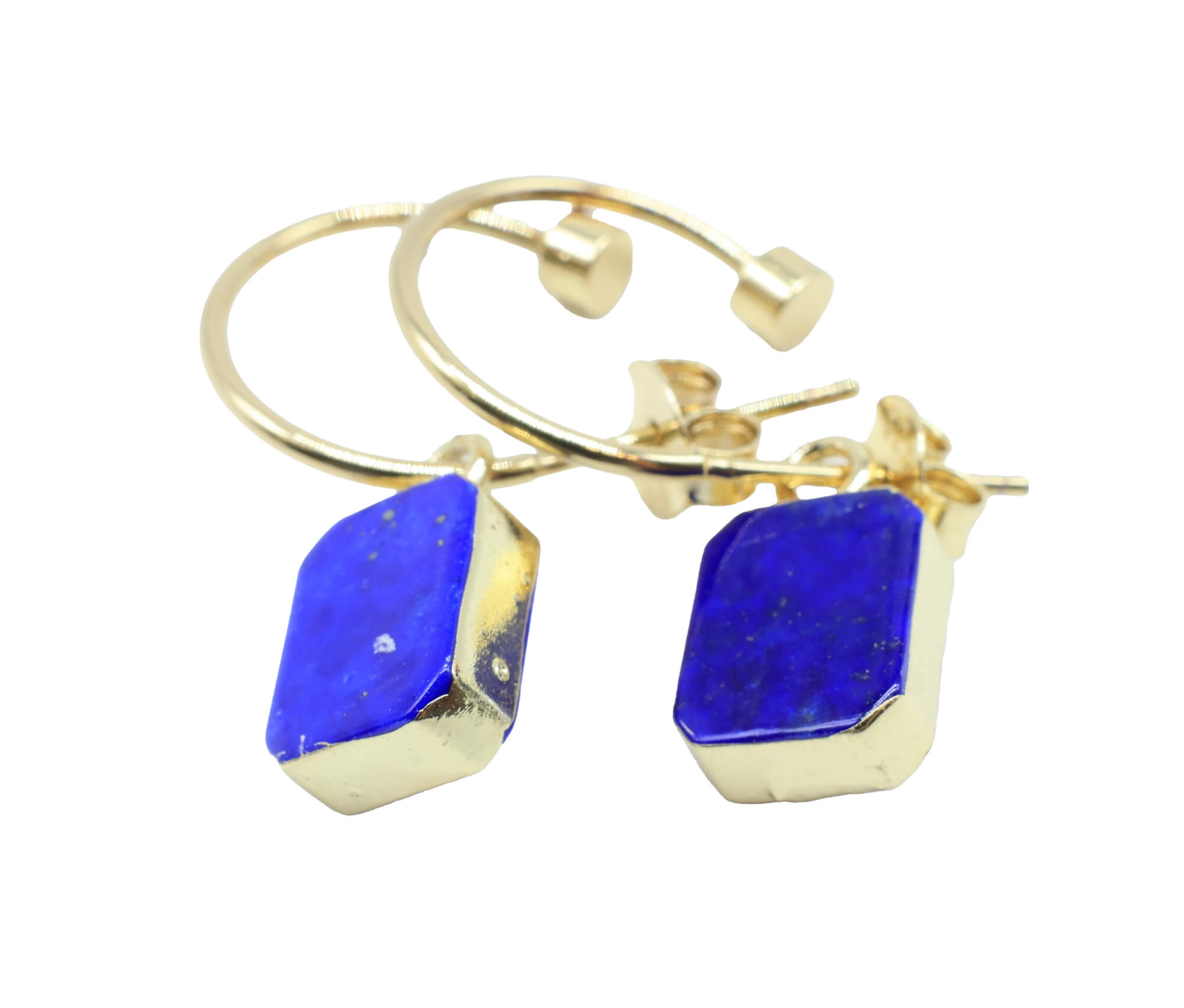 Boucles d'oreilles Argent 925 'Arche Doré' - Lapis Lazuli