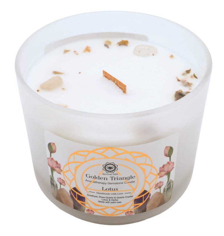 🌿 Bougie Green Tree Triangle d'Or Lotus 256 g – Lotus Sacré | Tradition Ancestrale