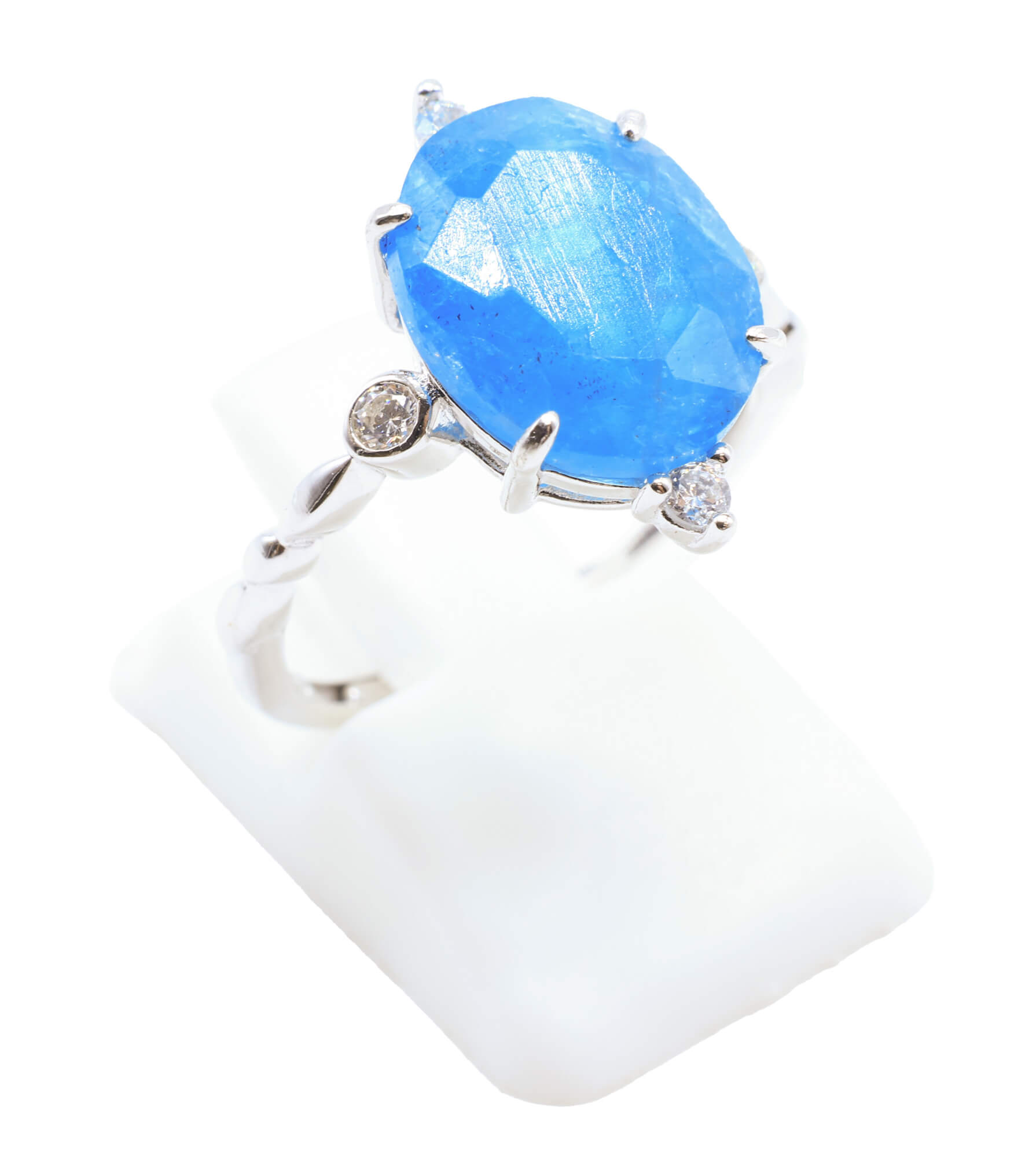 🌿 Bague Apatite Argent 925 Plaqué Platine – Pierre Semi-Précieuse Naturelle Taille Réglable | Tradition Ancestrale