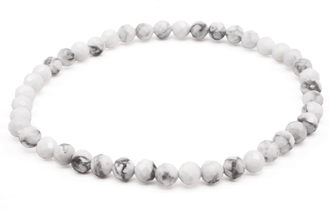 Bracelet Howlite perles facettées