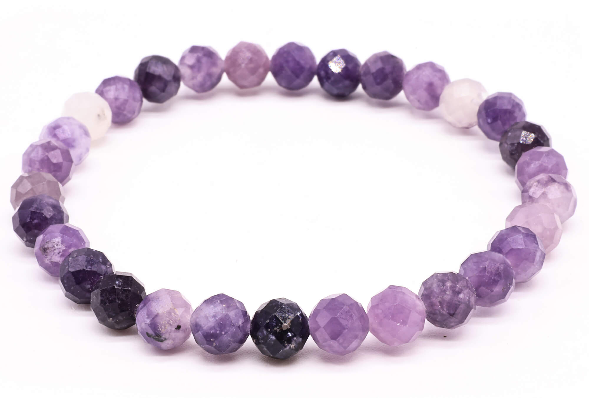 Bracelet Lépidolite perles facettées