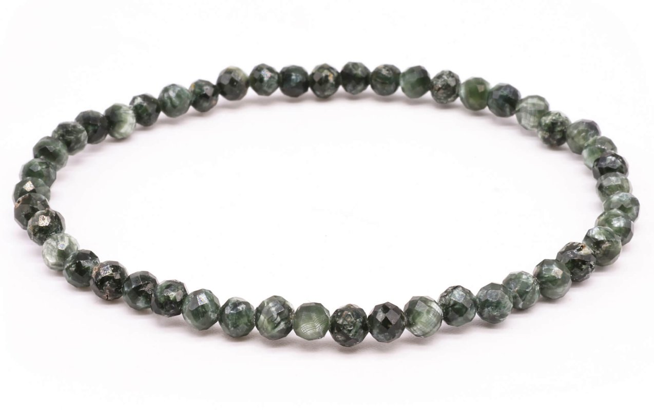 Bracelet Séraphinite perles facettées