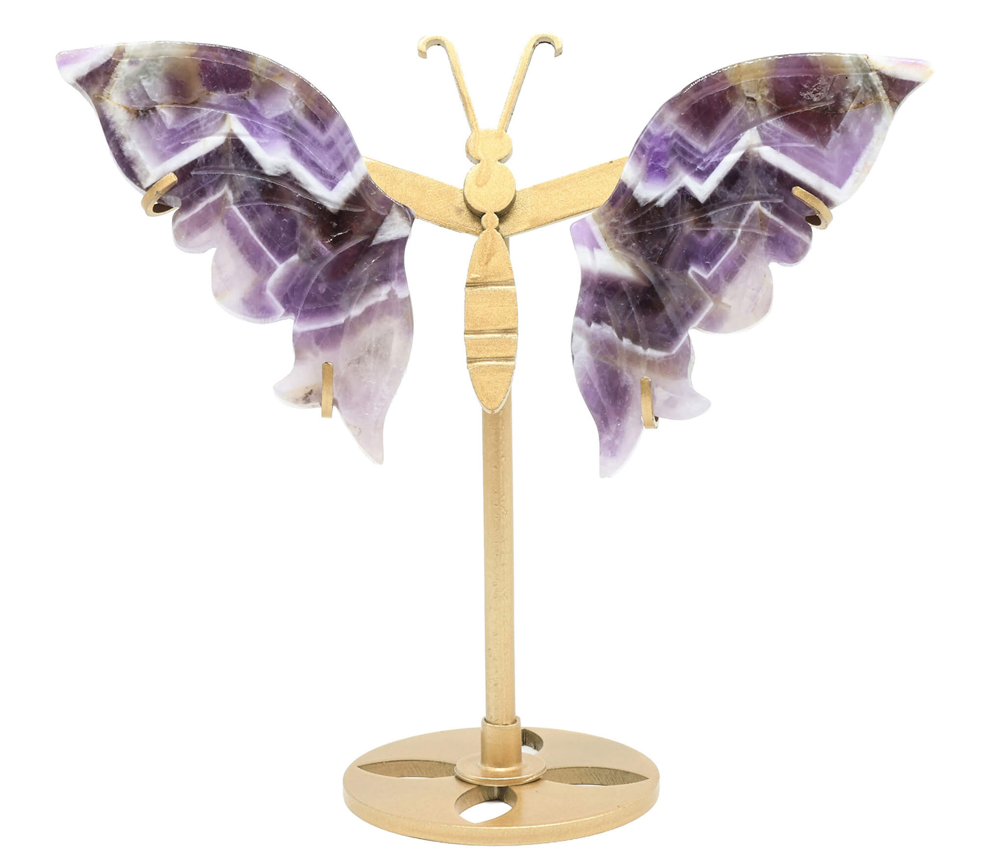 Papillon Amethyste sur socle 14cm