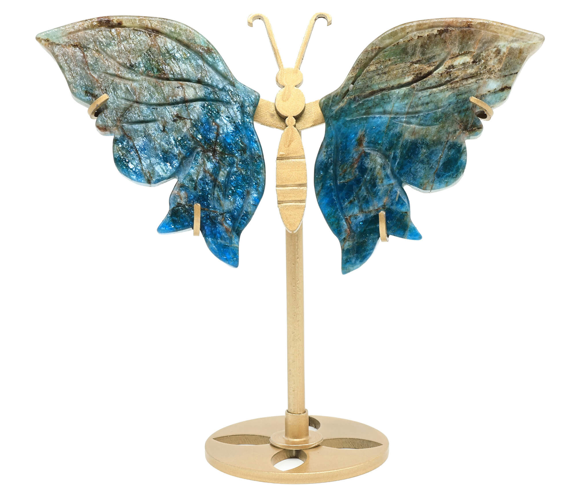 Papillon Apatite sur socle 14cm