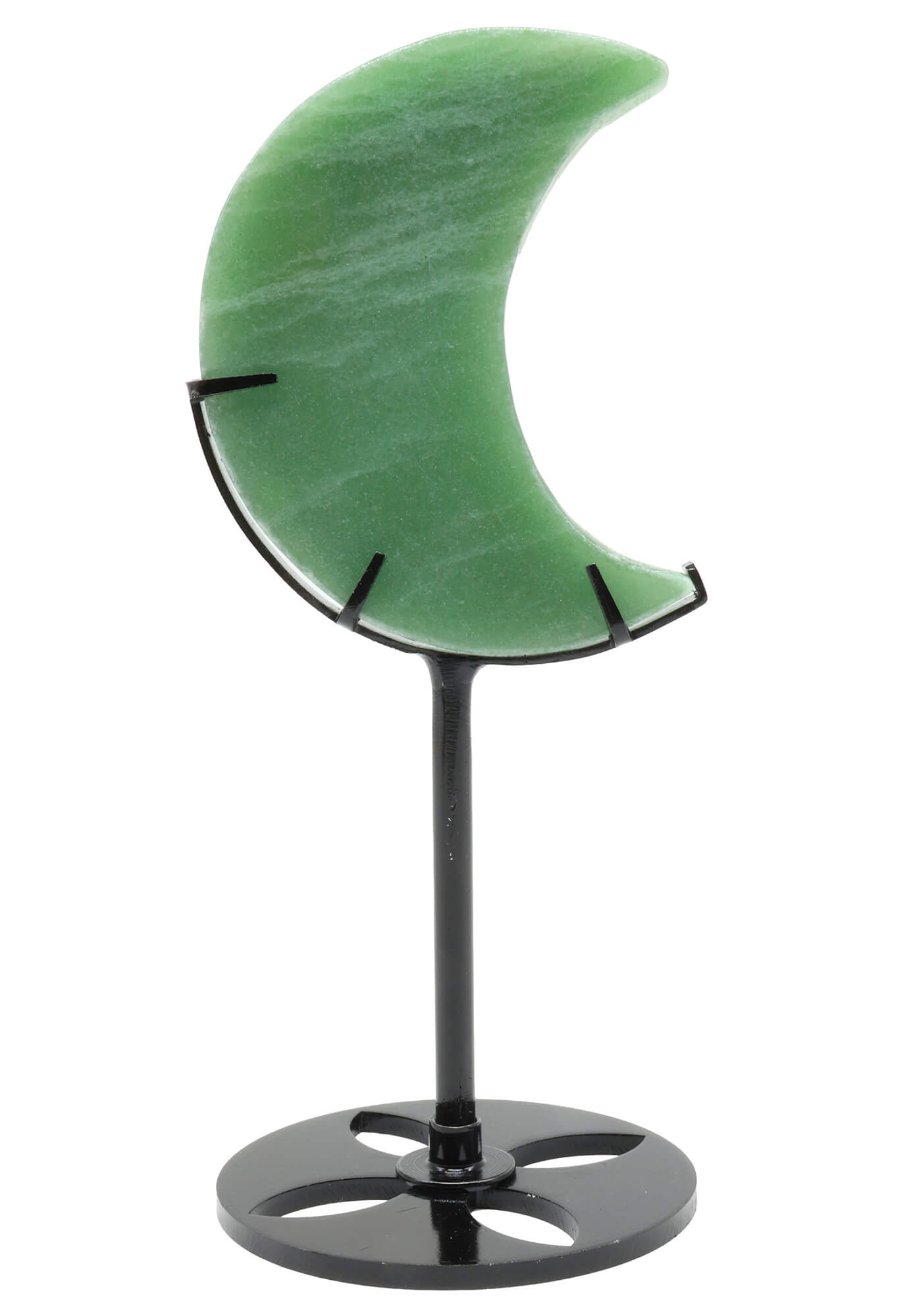 Lune Aventurine verte sur socle 16cm