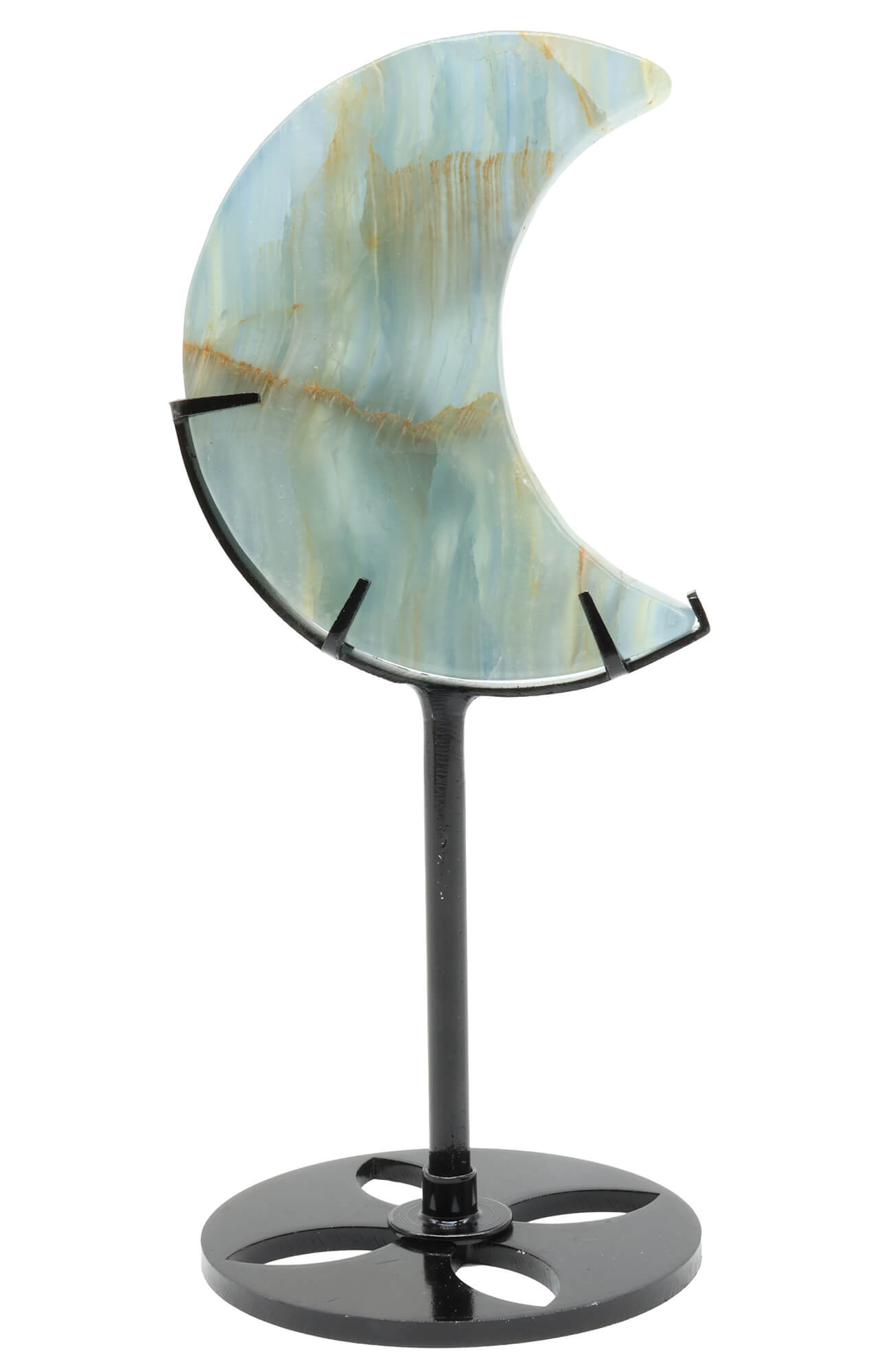 Lune Calcite bleue sur socle 16cm