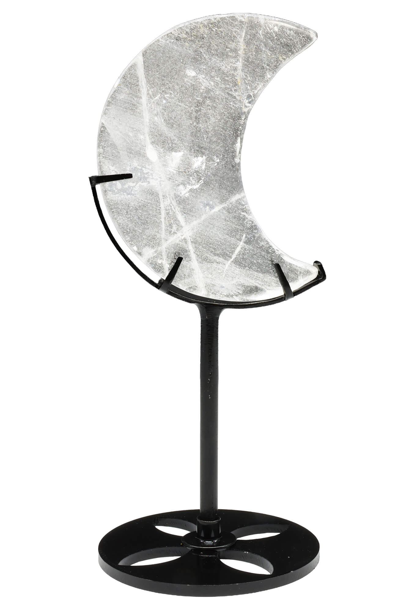 Lune Cristal de Roche sur socle 16cm