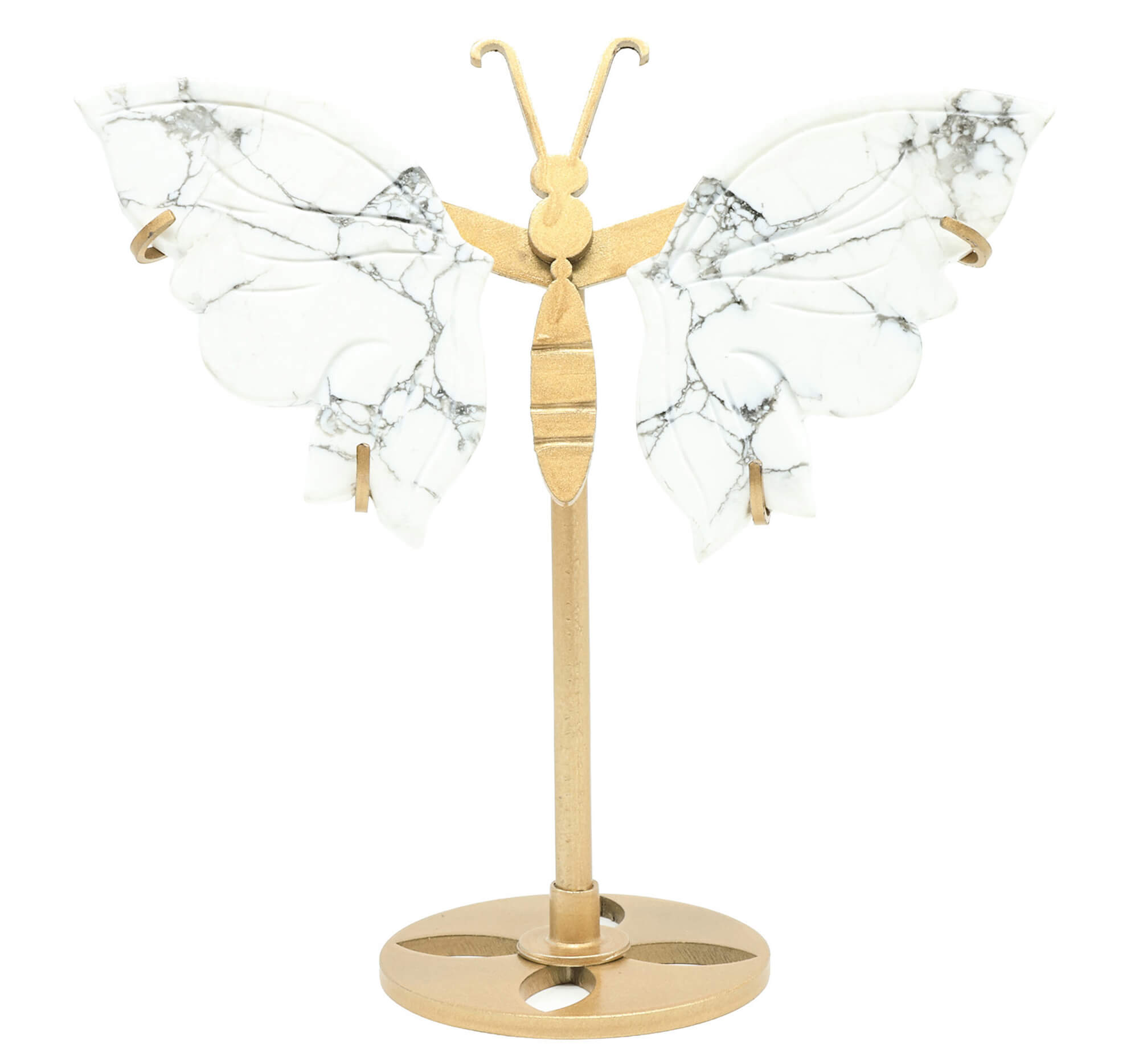 Papillon Howlite sur socle 14cm