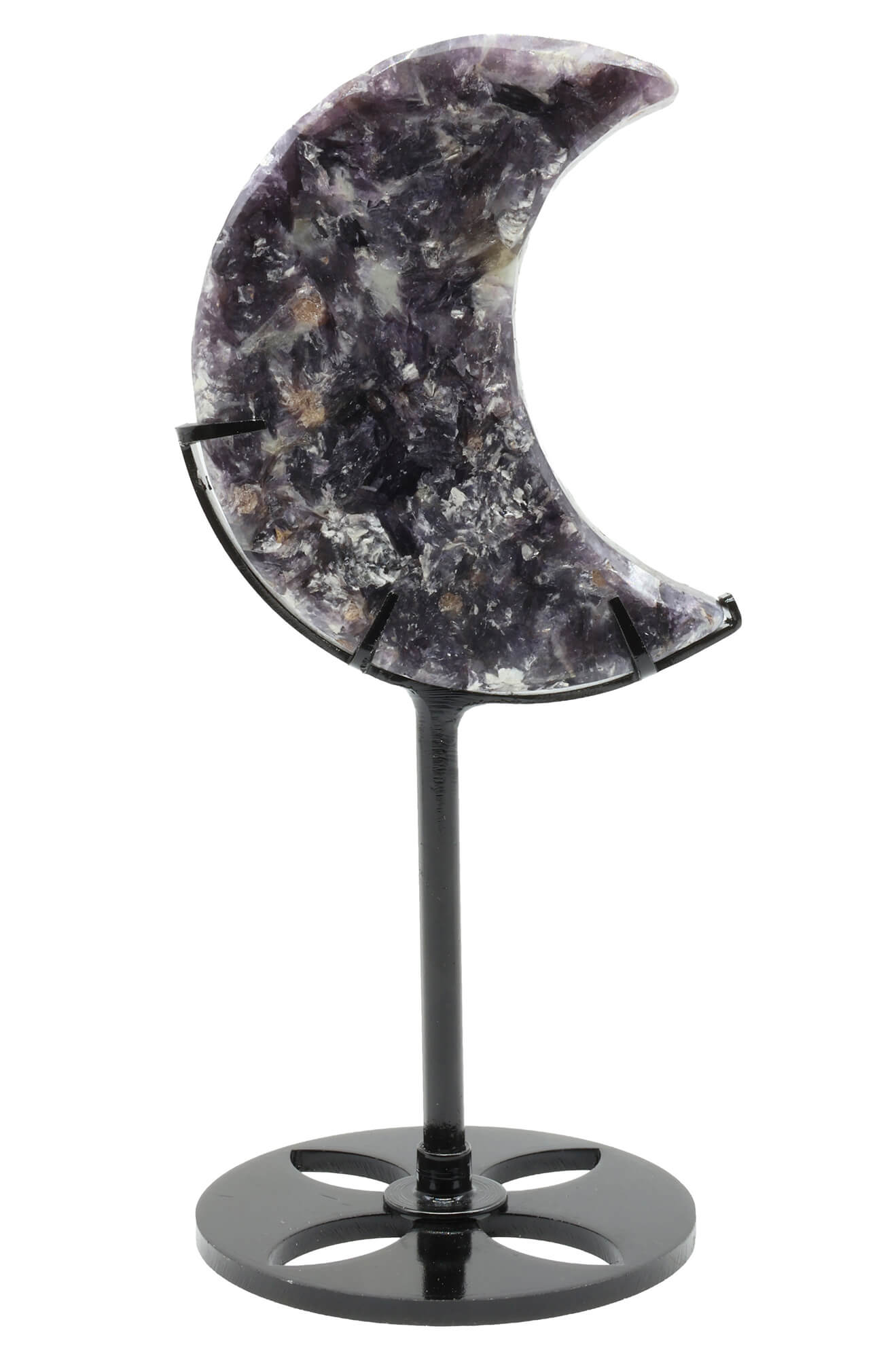 Lune Lepidolite sur socle 16cm