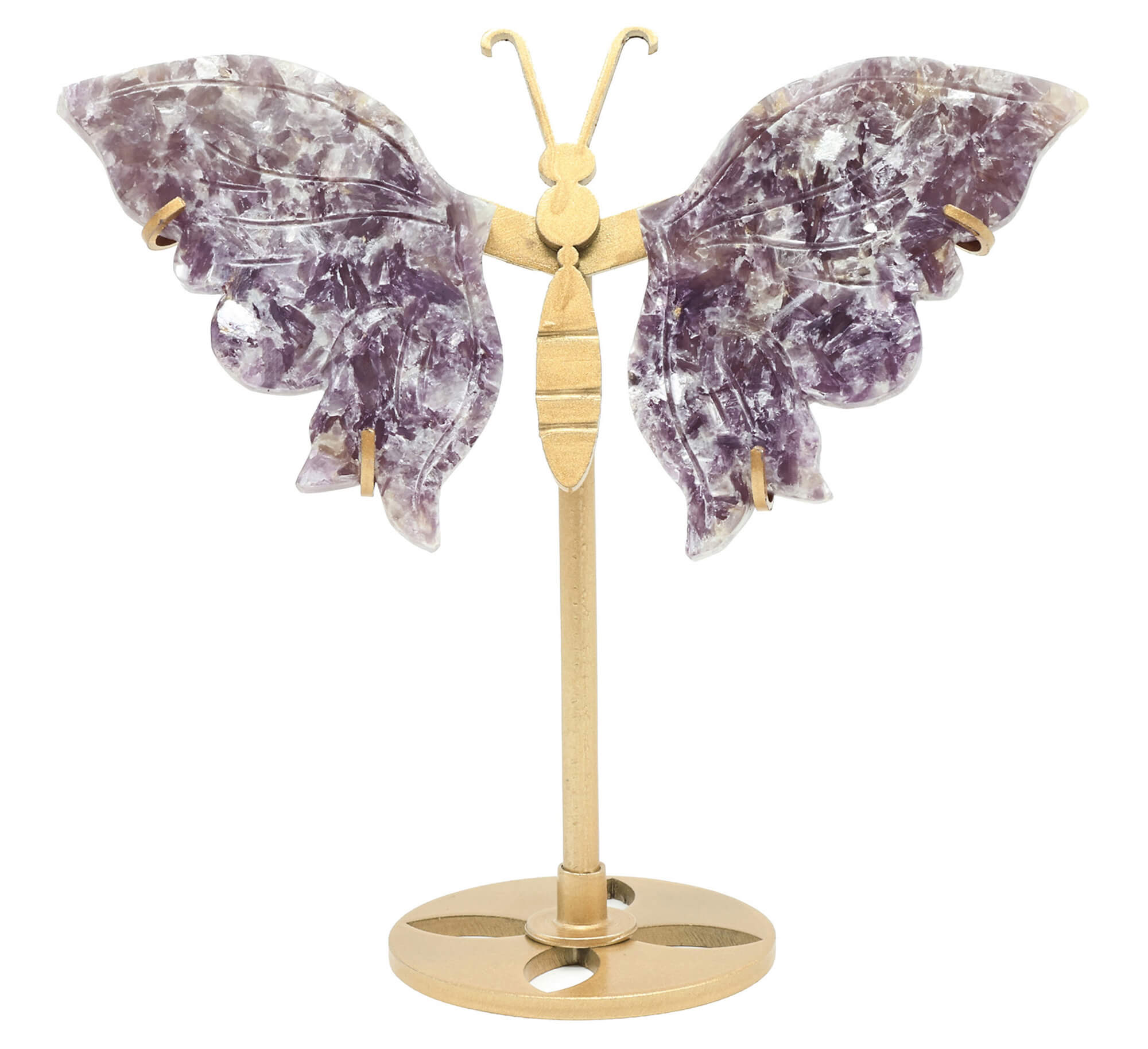 Papillon Lepidolite sur socle 14cm