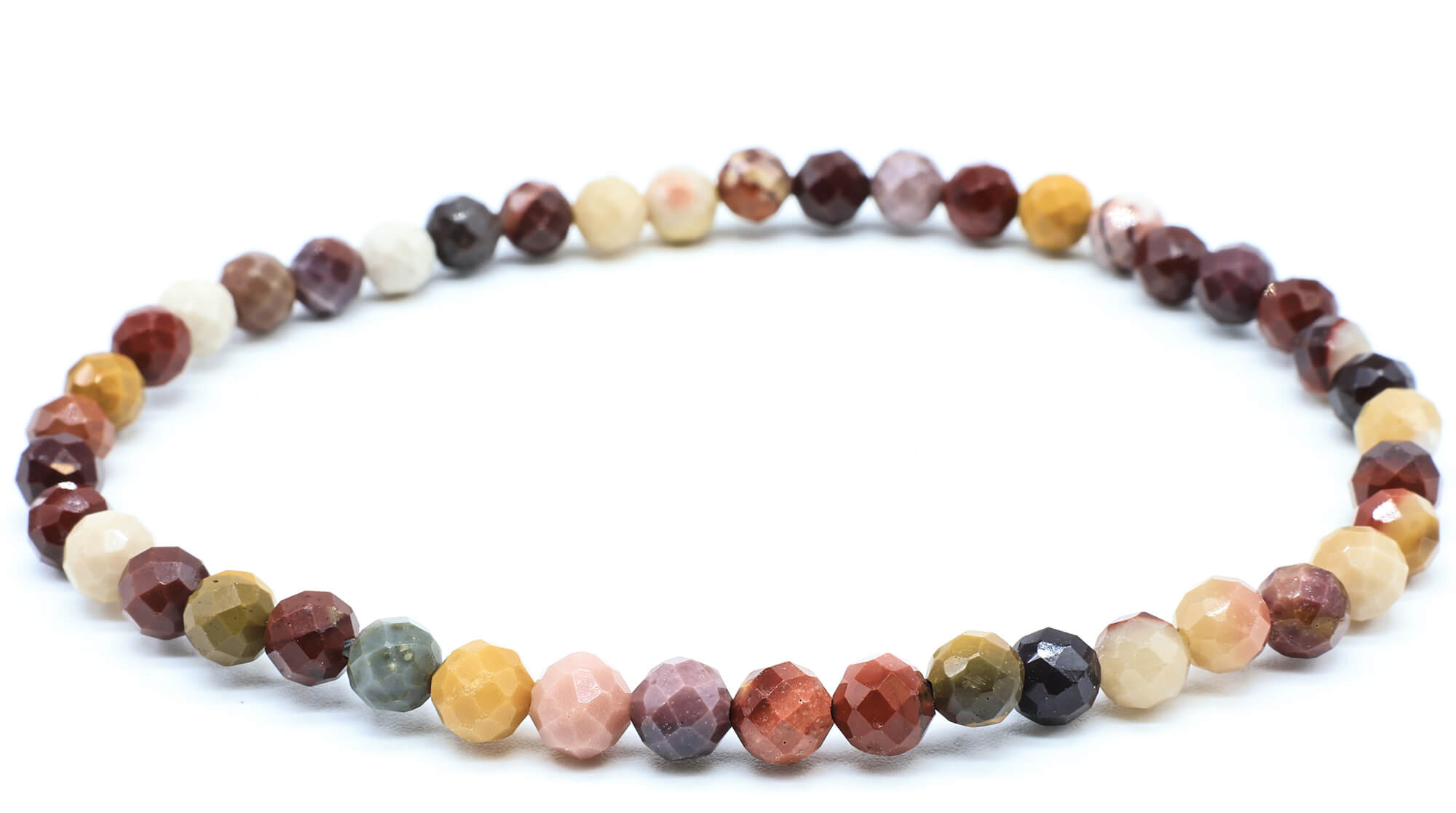Bracelet Jaspe Mokaïte perles facettées 4mm