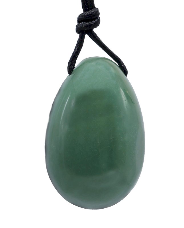 🌸 Œuf de bien-être féminin percé avec cordon aventurine verte