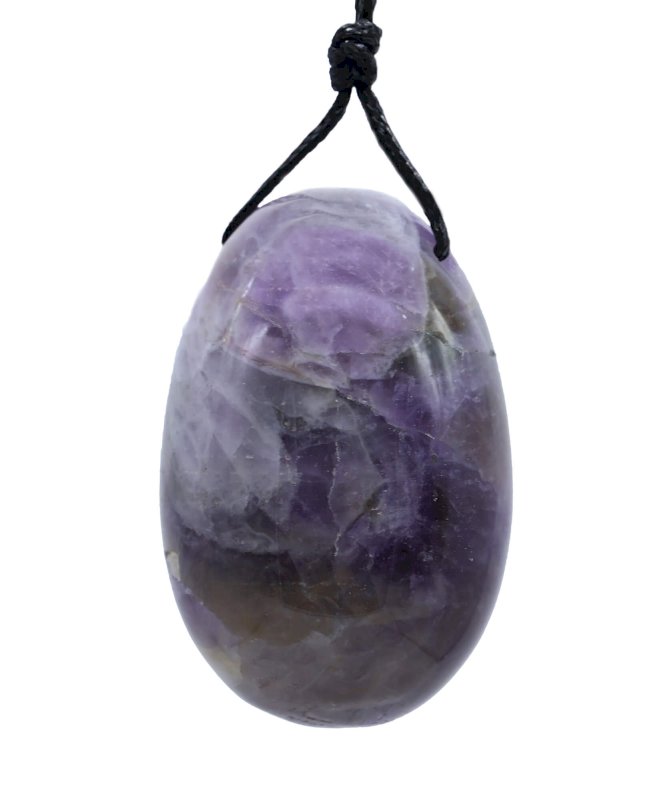 🌸 Œuf de bien-être féminin percé avec cordon amethyste