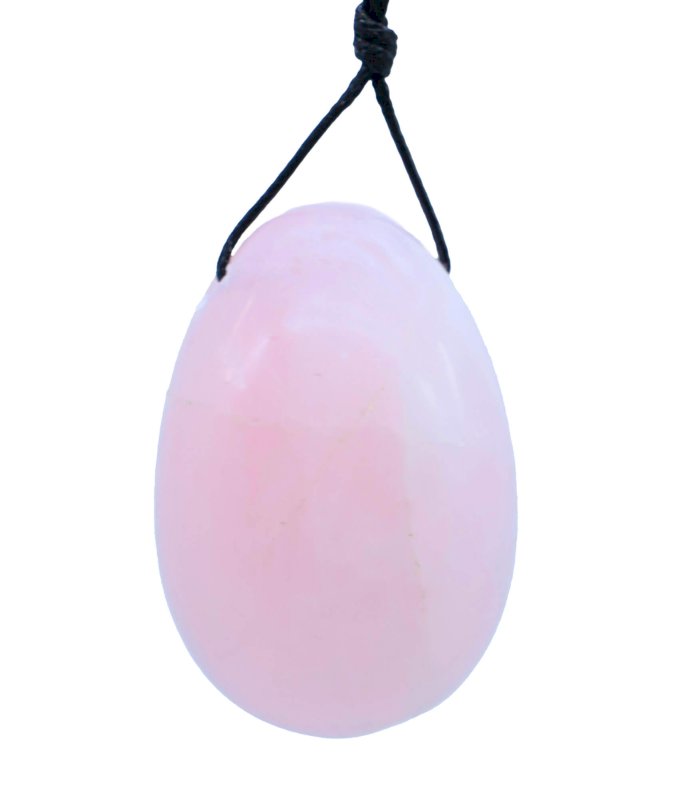 🌸 Œuf de bien-être féminin percé avec cordon Quartz rose